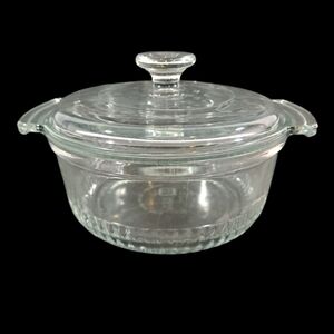 Vintage Anchor Hocking Hospitality Clear Glass Baking Dish With Lid #1436